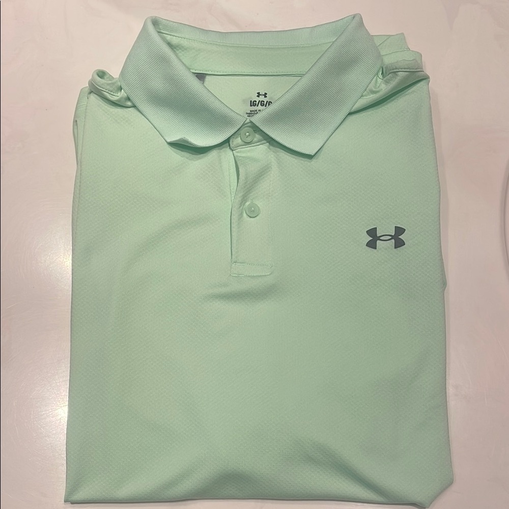 Under Armour Green Performance Polo Shirt Classic Collar